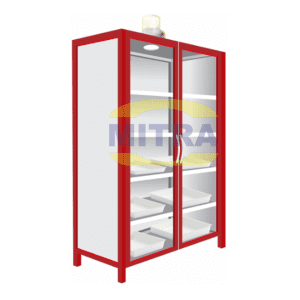 Steel Chemical Storage Cabinet, 2 Glass